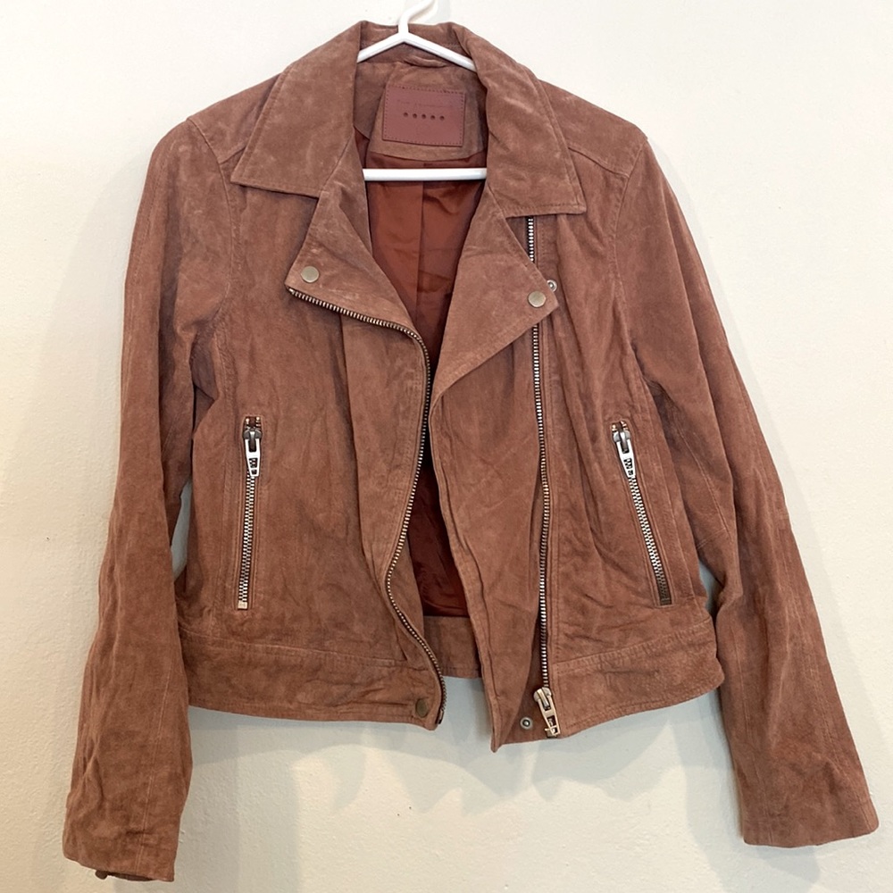 Suede moto jacket